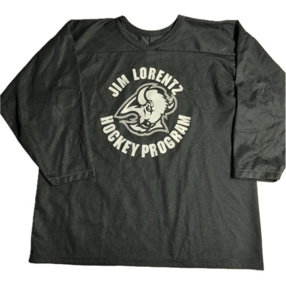 Vintage 80's‎ 90's Single Stitch CCM Jim Lorentz Hockey Program Black Jersey L